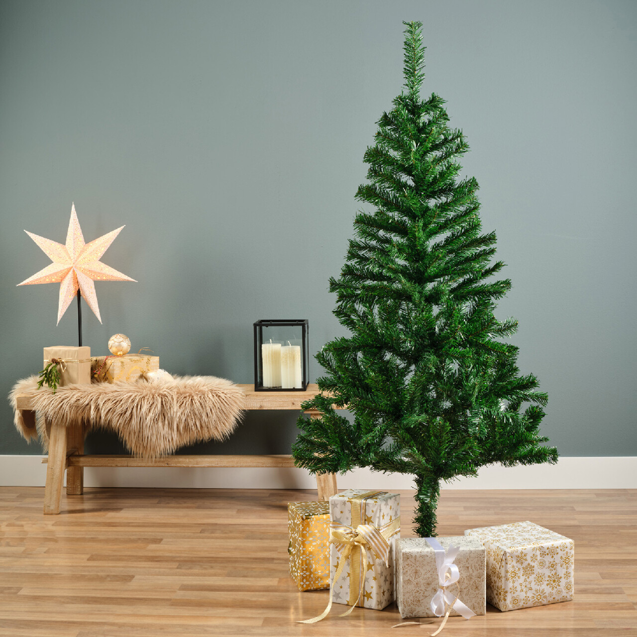 Brad de Craciun Rovinj Pine, Everlands, 300 varfuri, 81x180 cm, verde - imagine 6